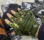 Штурмовые тактические перчатки без пальцев (универсальный размер) Камуфляж - изображение 5