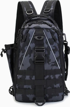 Сумка-рюкзак тактическая, черный камуфляж - изображение 1