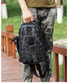 Сумка-рюкзак тактическая, черный камуфляж - изображение 8