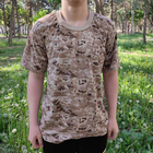 Тактическая футболка Flas-1; XL/54р; 100% Хлопок. Пиксель/песочный. Армейская футболка Флес. Турция. - изображение 3