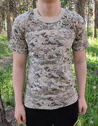 Тактическая футболка Flas-1; L/52р; 100% Хлопок. Пиксель/зеленый. Армейская футболка Флес. Турция. - изображение 4