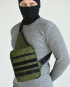 Сумка тактическая нагрудная, мужская тактична сумка кобура с быстрым доступом, сумка для пистолета, Bounce ar. SK-43-10, цвет хаки (зеленый) - изображение 4