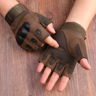 Тактические беспалые перчатки (велоперчатки, мотоперчатки) Eagle Tactical ET-01 Green Размер XL - изображение 3