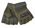 Тактические беспалые перчатки (велоперчатки, мотоперчатки) Eagle Tactical ET-01 Green Размер XL - изображение 4