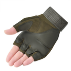 Тактические беспалые перчатки (велоперчатки, мотоперчатки) Eagle Tactical ET-01 Green Размер XL - изображение 5