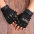 Тактические беспалые перчатки (велоперчатки, мотоперчатки) Eagle Tactical ET-01 Black Размер М - изображение 9