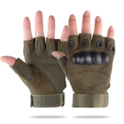 Тактические беспалые перчатки (велоперчатки, мотоперчатки) Eagle Tactical ET-01 Green Размер L - изображение 2