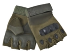Тактические беспалые перчатки (велоперчатки, мотоперчатки) Eagle Tactical ET-01 Green Размер L - изображение 4