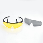 Тактические защитные очки Xaegistac с 3 линзами (Black Frame) - изображение 4