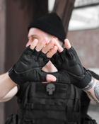 Тактические перчатки без пальцев BEZET L черные - изображение 6