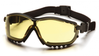 Тактичні окуляри з діоптричною вставкою у комплекті Pyramex V2G amber жовті - зображення 2