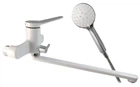 Смеситель для ванны длинный гусак белый/хром Ø35 Frap 1/10 F2245