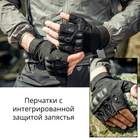 Перчатки беспалые с защитой запястья Bezet Tactical Gloves (черные, размер L) - изображение 6