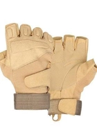 Перчатки тактические без пальцев COMBAT размер L летние песочные армейские штурмовые со вставками - изображение 5
