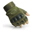 Перчатки тактические беспалые COMBAT размер XL цвет хаки с защитными вставками - изображение 4