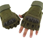 Перчатки тактические беспалые COMBAT размер XL цвет хаки с защитными вставками - изображение 6