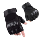 Тактические перчатки беспалые с защитой запястья Bezet Tactical Gloves (черные, размер L) - изображение 1