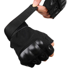 Тактические перчатки беспалые с защитой запястья Bezet Tactical Gloves (черные, размер L) - изображение 5