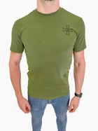 Футболка ЗСУ з хрестом, літня військова футболка Олива чоловіча, тактична футболка військовослужбовців ЗСУ Розмір XL (52) - зображення 5