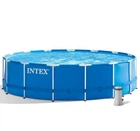 Бассейн каркасный Intex 28242/28236 круглый, 457х122 см, фильтр-насос 28638, лестница, подстилка, тент