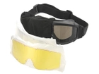 Тактические очки панорамные вентилируемые PROFILE (набор из 3 линз) Черные - изображение 5