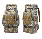 Рюкзак тактический армейский дорожный для кемпинга камуфляжный серый 80 литров - изображение 15