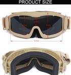 Тактичні окуляри SP68, пісочні, 3 лінзи - зображення 6