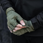 Перчатки тактические без пальцев COMBAT размер L армейские цвет хаки штурмовые летние - изображение 6