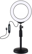 Кольцевая USB RGBW LED лампа Puluz PKT3047B 6.2" + настольное крепление