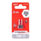 Бита для шуруповерта Shockwave Impact Duty Milwaukee TX8 x 25 мм 2шт (4932471568)