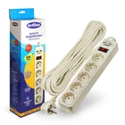Мережевий фільтр-подовжувач SVITTEX 10м + 2*USB 5V 2.1A 5 розеток із заземленням та вимикачем 2200Вт 250В 10А