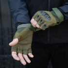 Тактические перчаткибеспалые, беспалые, с накладкой, хаки M - изображение 4
