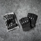 Тактичні рукавички, безпалі, з накладкою, Чорні M - зображення 5