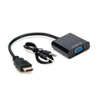Конвертер HDMI→VGA + аудіо 10 см чорний 4K/2K компактний адаптер комплект Q300
