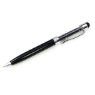 Стилус ёмкостный, с шариковой ручкой, металлический, чёрный с чёрными кристаллами