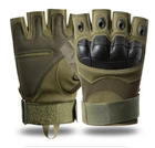 Перчатки тактические COMBAT без пальцев размер XL летние цвет хаки со вставками штурмовые - изображение 9