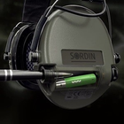 Тактичні навушники Sordin Supreme Pro-X Active - EN 352 - Версія з камуфляжною тканиною, подушкою з піни та зеленими капсулами - зображення 7