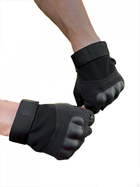 Тактические перчатки военные с открытыми пальцами Армейские перчатки с косточками цвет черный размер XL 1 пара - изображение 3