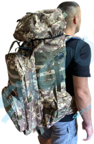 Рюкзак тактичний 70 - 80 літрів об'єм, чоловічий тактичний рюкзак 70л - 80л, водовідштовхувальний оксфорд, Bounce ar. PIX-70-80L, колір піксель коммандос - зображення 1