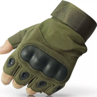 Перчатки Тактические без пальцев Зеленый Военные Clefers Tactical GLV размер M (5002111) - изображение 1