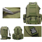 Рюкзак тактичний армійський зелений хакі 56 літрів + сумочки - зображення 5