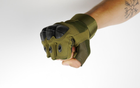 Тактические перчатки беспалые Green L - изображение 3