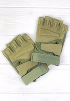 Перчатки армейские Combat Green беспалые военные XL - изображение 1
