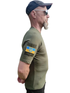 Військова футболка з шевронами герба та прапора України Розмір M 48 хакі 120164 - зображення 2