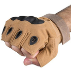 Перчатки тактические бежевые с обрезанными пальцами размер M - изображение 3