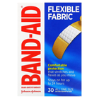 Лейкопластырь, гибкая ткань, Band Aid, 30 штук - изображение 1