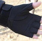 Безпальні тактичні рукавички Тактичні рукавички без пальців Розмір L Чорний - зображення 6