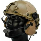 Навушники для стрільби Тактичні Мікрофон Кріплення на шолом Активні COYOTE EARMOR M32 Коричневий - изображение 4
