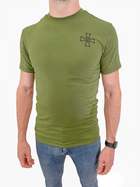 Футболка Піксель ЗСУ + футболка олива з хрестом ЗСУ літня військова футболка тактична для всіх Набір 2шт Розмір 2XL (54) - зображення 5