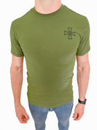 Футболка Піксель ЗСУ + футболка олива з хрестом ЗСУ літня військова футболка тактична для всіх Набір 2шт Розмір L (50) - зображення 3